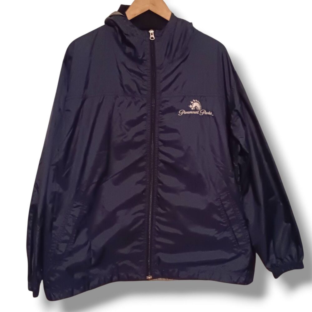 Paramount Parks Windbreaker Jacket-Size XL-Hooded-Waterproof-Vented Back-Pockets